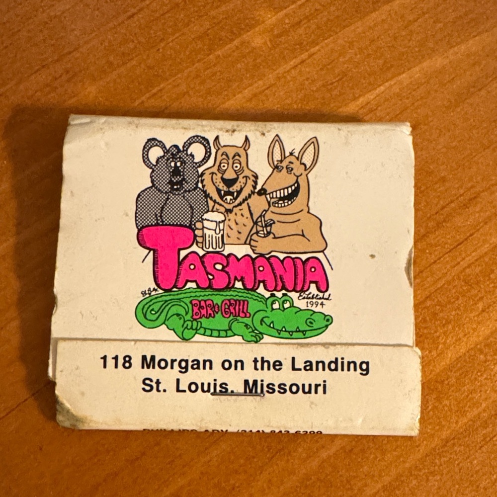 Tasmania Bar & Grill Matchbook